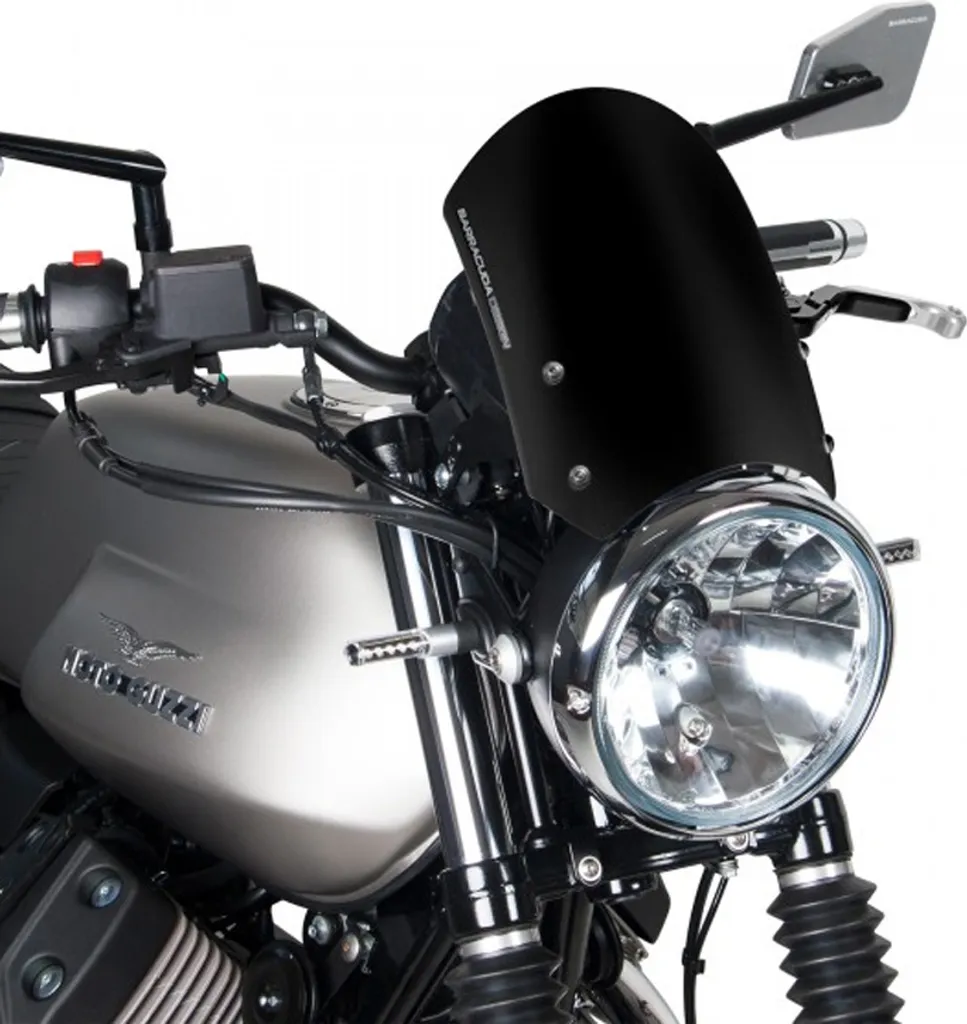 Pare-brise Alu Noir Moto Guzzi V7 III - Saute-vent de Qualité Supérieure