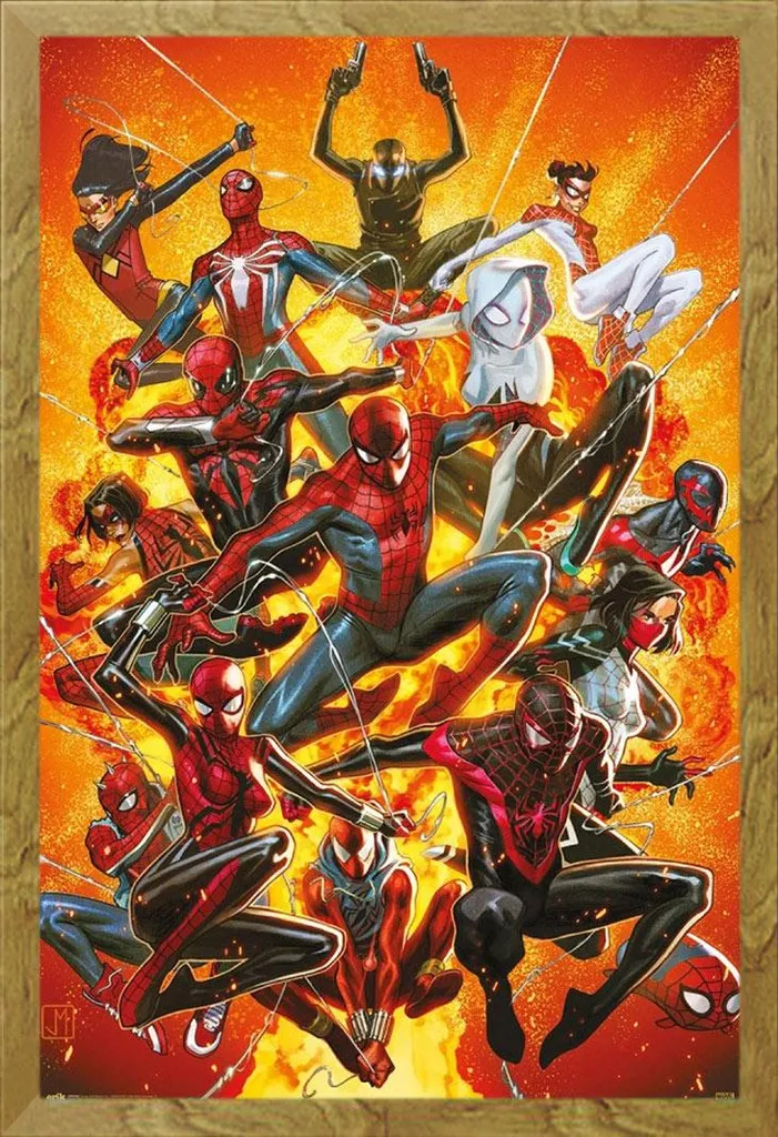 Set Poster Spider-Man + Cornice MDF Rovere 61x91.5 Disco Acrilico