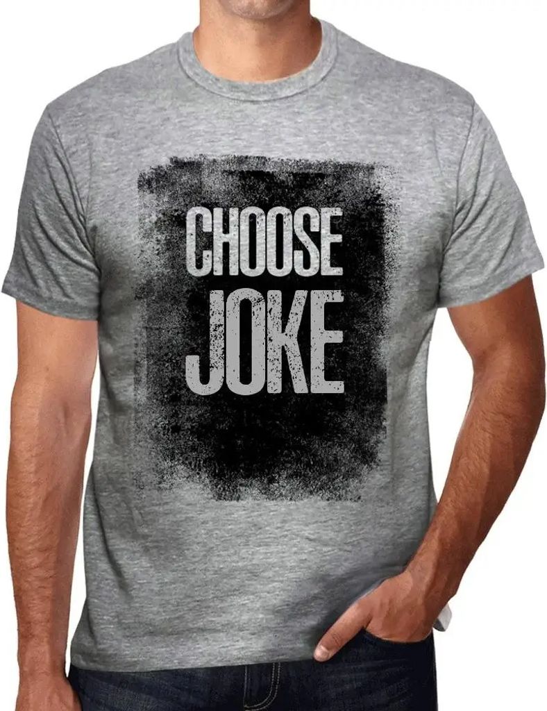 Herren Grafik T-Shirt Witze wählen – Choose Joke – Öko-Verantwortlich Vintage Jahrgang Kurzarm Lustige Druck Geburtstag Geschenk Mann