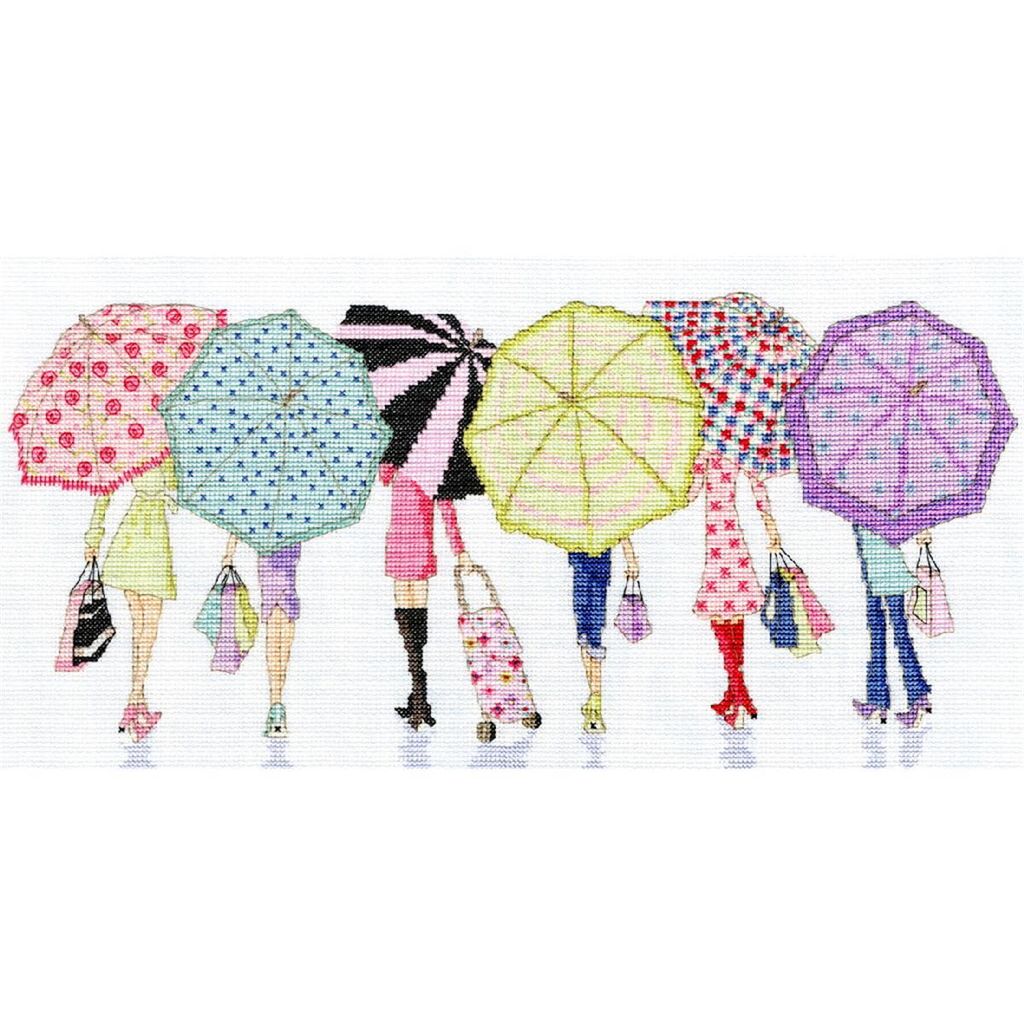 Auslaufmodell Bothy Threads Kreuzstich-Set "Kaufrausch", 42x20cm, XCC1, Zählmuster