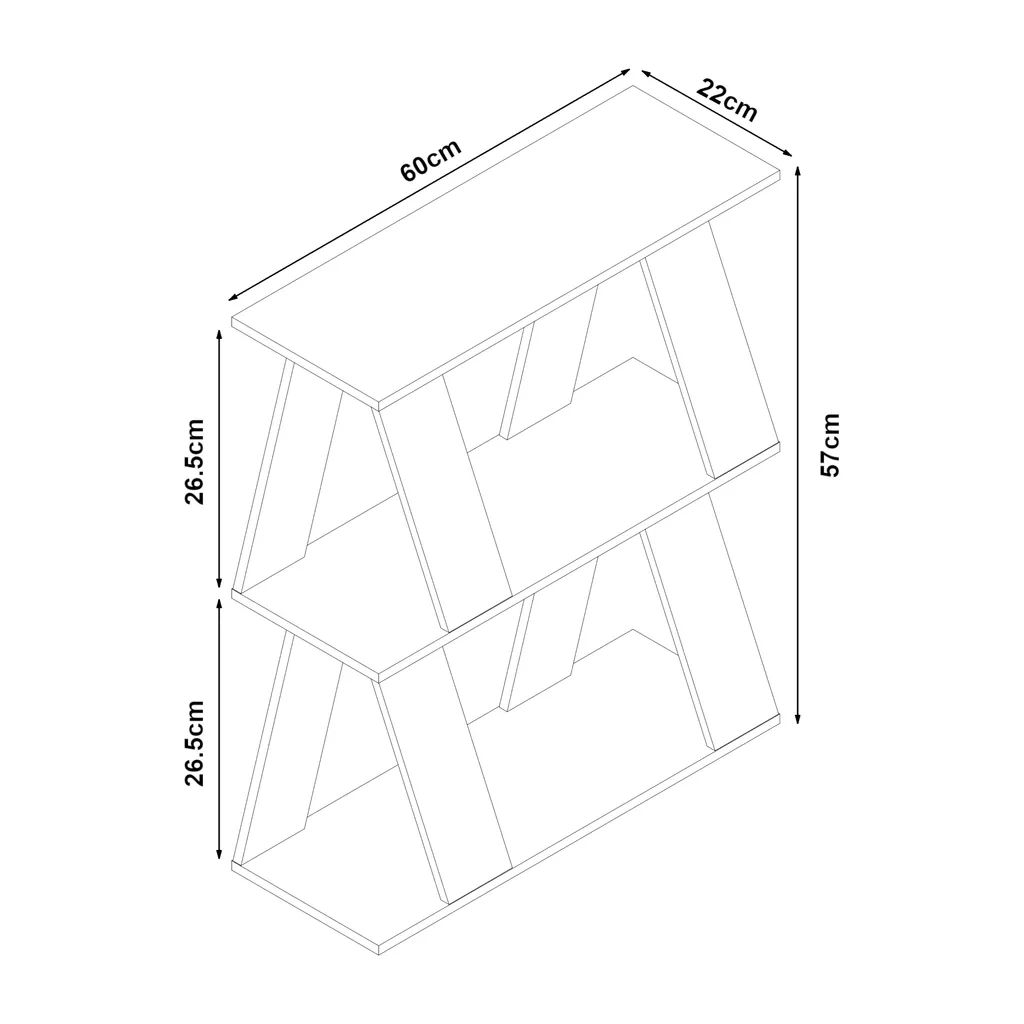 Table d'appoint Nome 60x22x57cm imitation chêne - Table console fine - 3