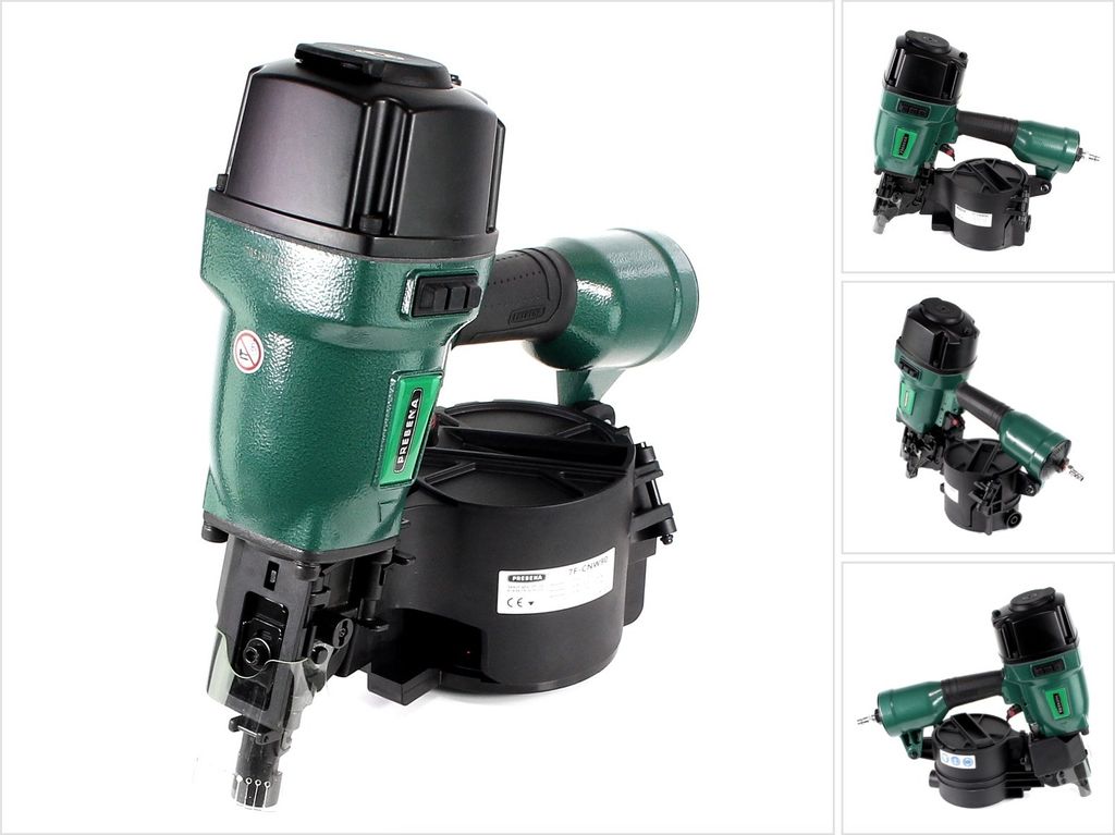 A nail gun is shown against a white background.