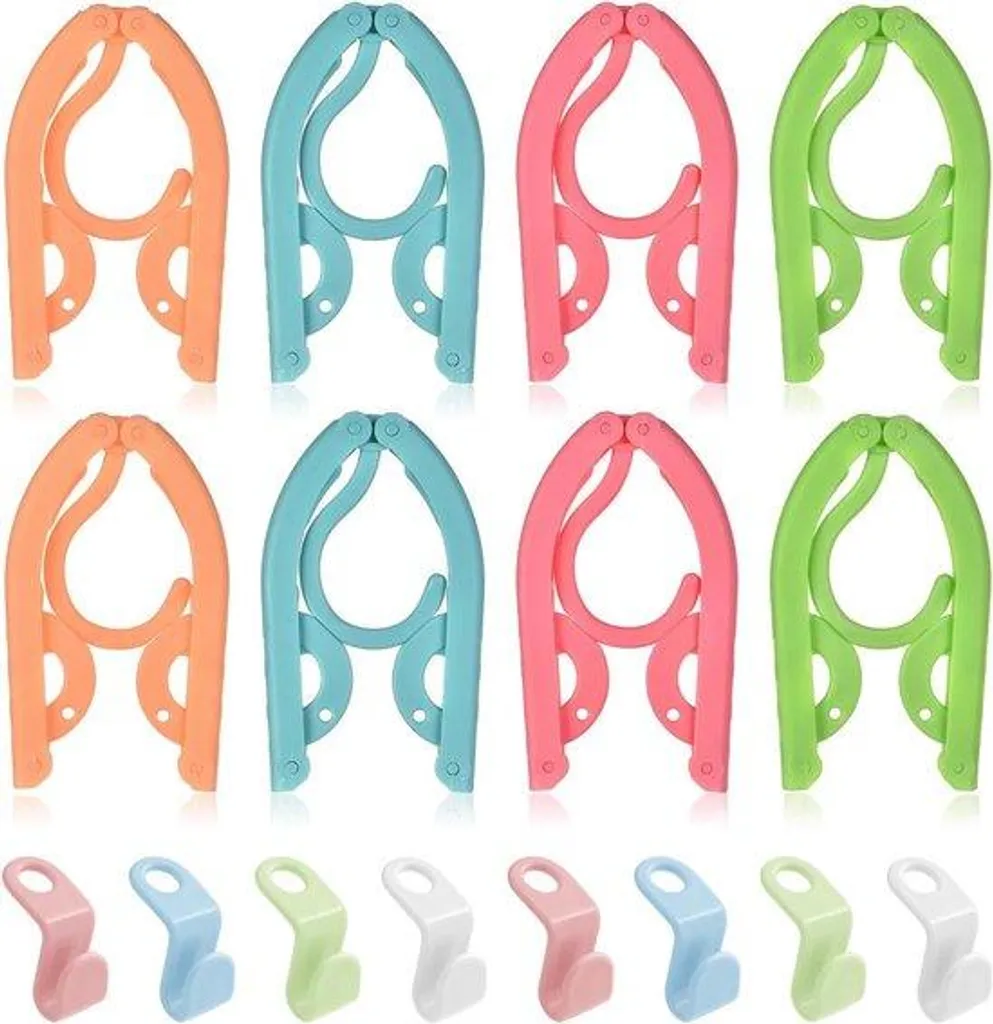 Cintres Portables Légers et Pliables - Lot de 16 Accessoires de Voyage