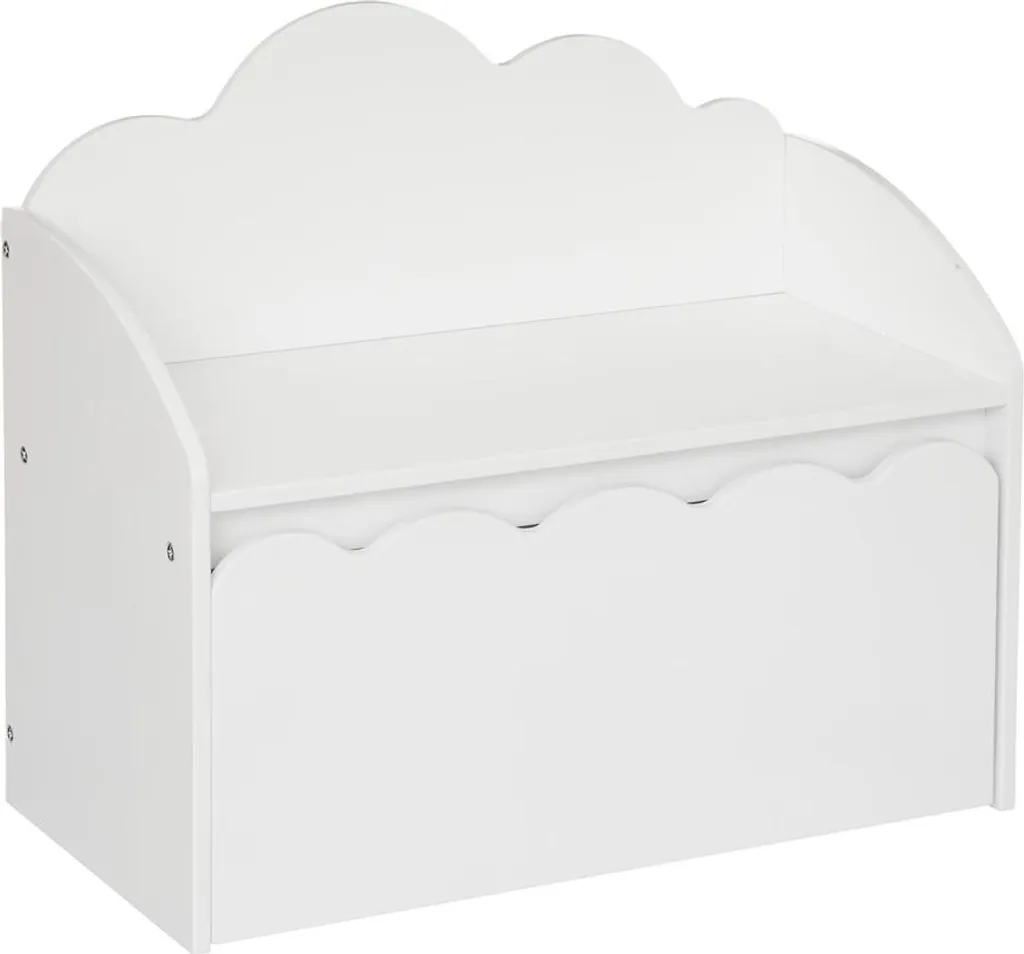 Banc enfant blanc avec pieds en bois Marie pour salle de jeux chic