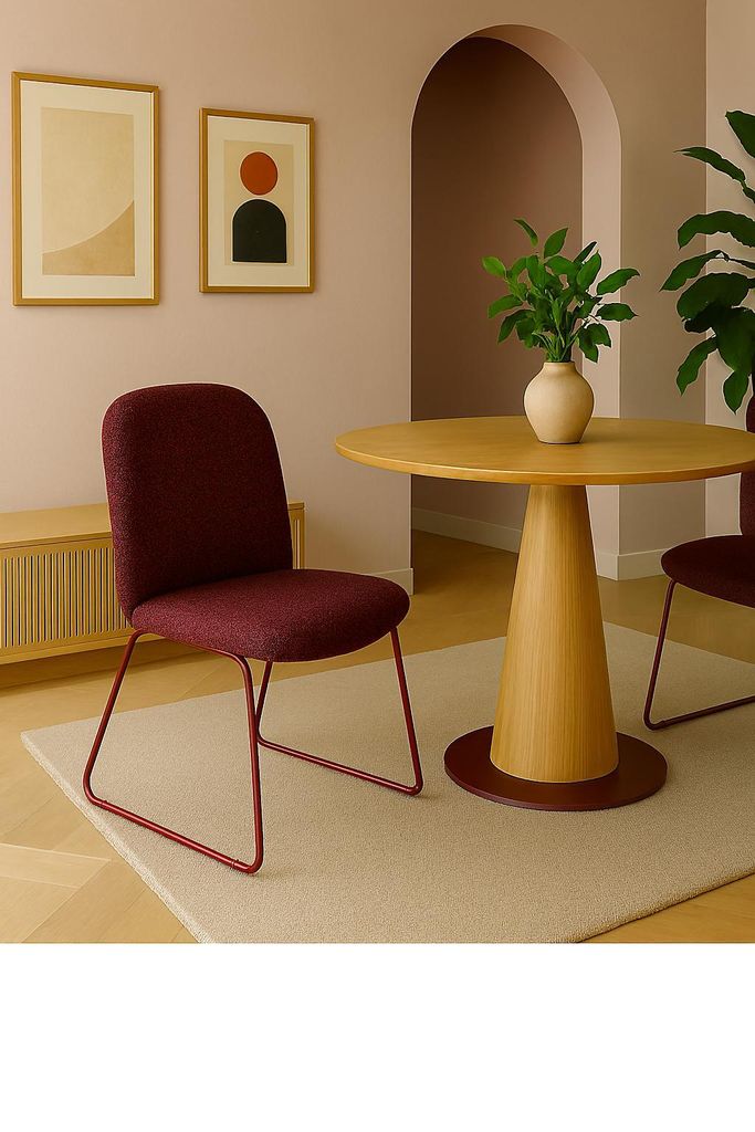 Stapelbar Lexo bordeaux burgund gepolstert für Esszimmer Küche modern