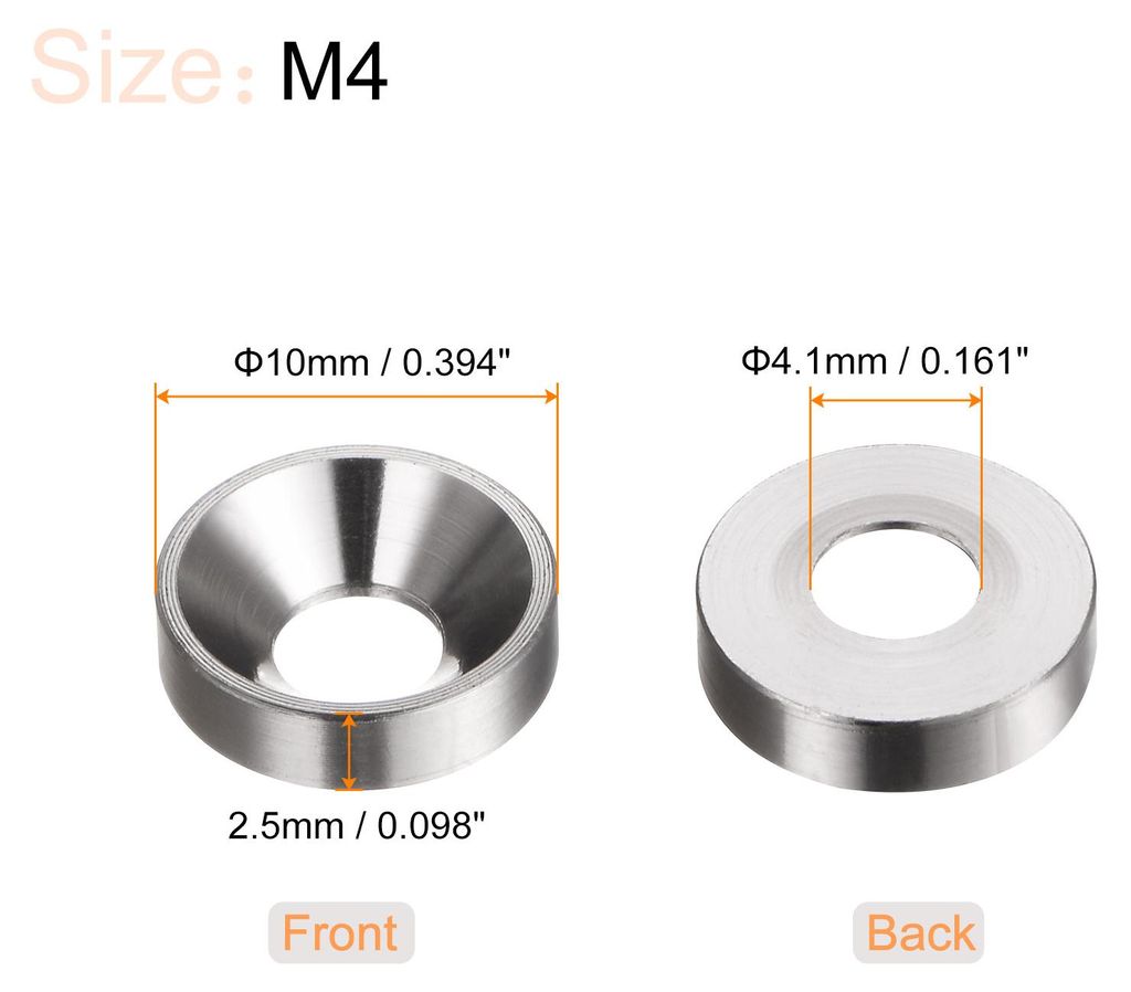 30 Stš¹ck Senkkopf-Unterlegscheiben M4, eloxierte Aluminiumlegierung, Veredelungsunterlegscheiben, Schraubendichtungen fš¹r mechanische Zubeh?r...