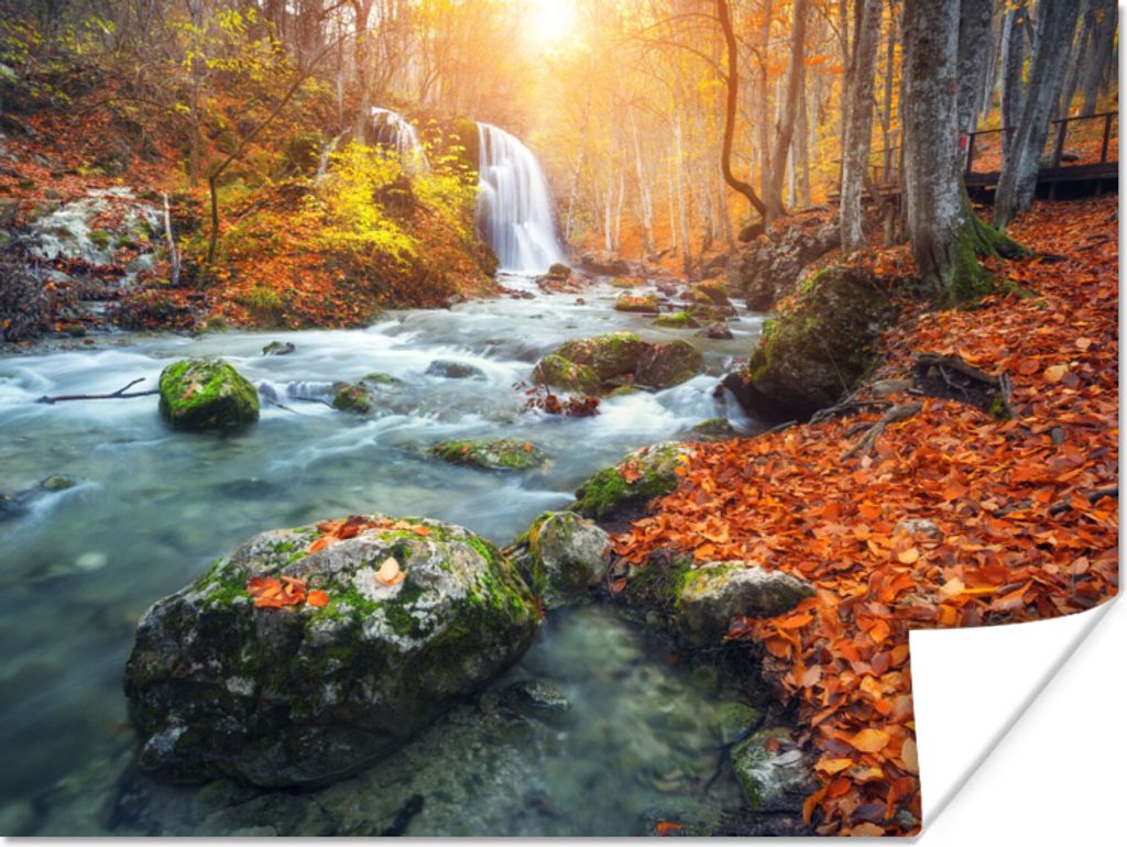 MuchoWow Poster Natur - Sonne - Herbst 40x30 cm - Plakate für die Wände - Poster Wohnzimmer