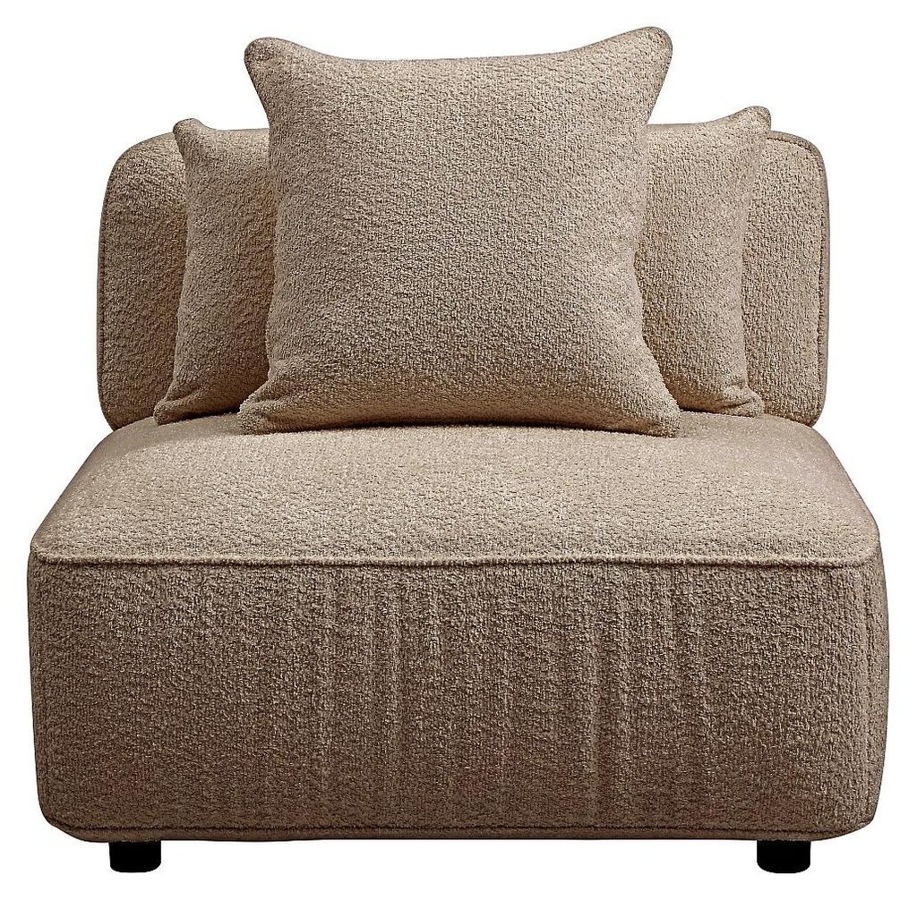 Sessel aus Bouclé-Stoff in Taupe LELACO