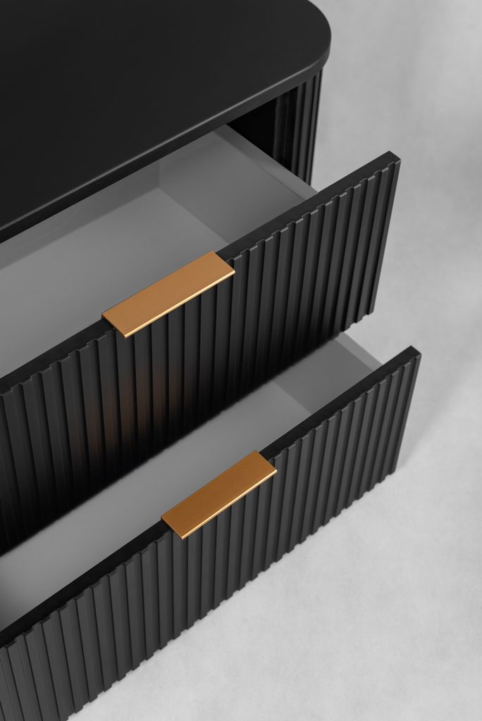 Rodan | Waschbeckunterschrank 80cm | Schwarz Matt - Holz | Produktbild 11