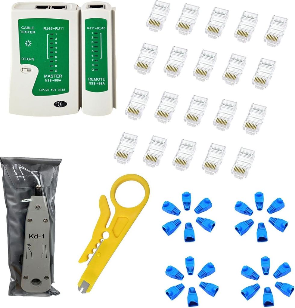 Netzwerk Werkzeug Set netzwerktester, Kabeltester Kit, Patchkabel Tester, LAN Kabel Tester für DIY Haushalt Computer Wartung