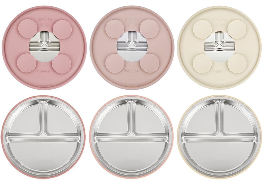 Set mit 3 Edelstahl-Babytellern mit Saugnapf Produktbild 