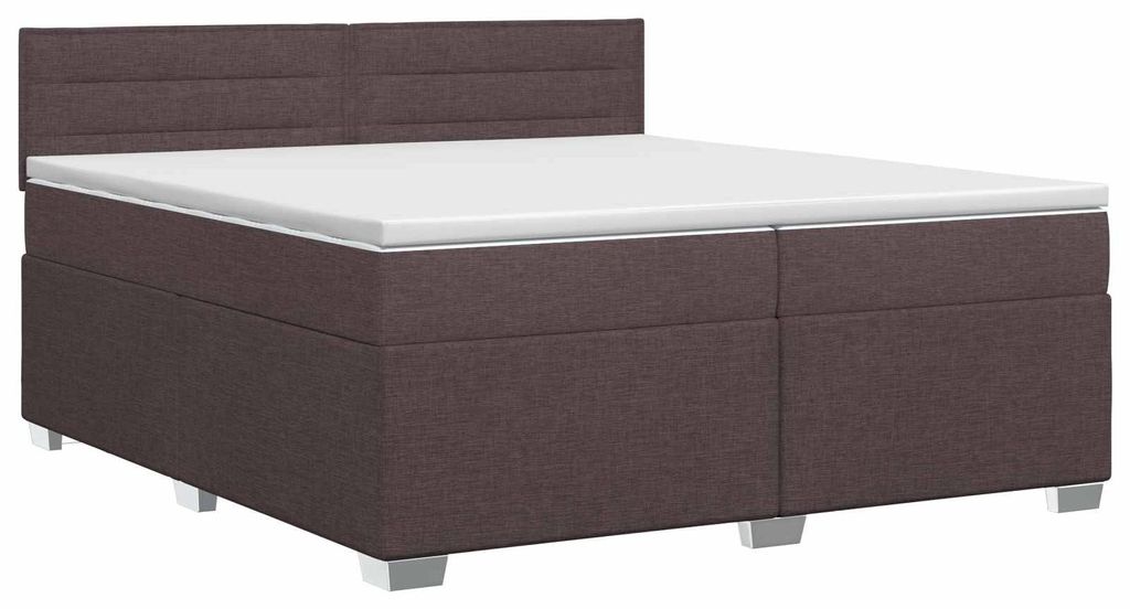 vidaXL Lit boxspring avec matelas brun foncé 200 x 200 cm Image du produit 
