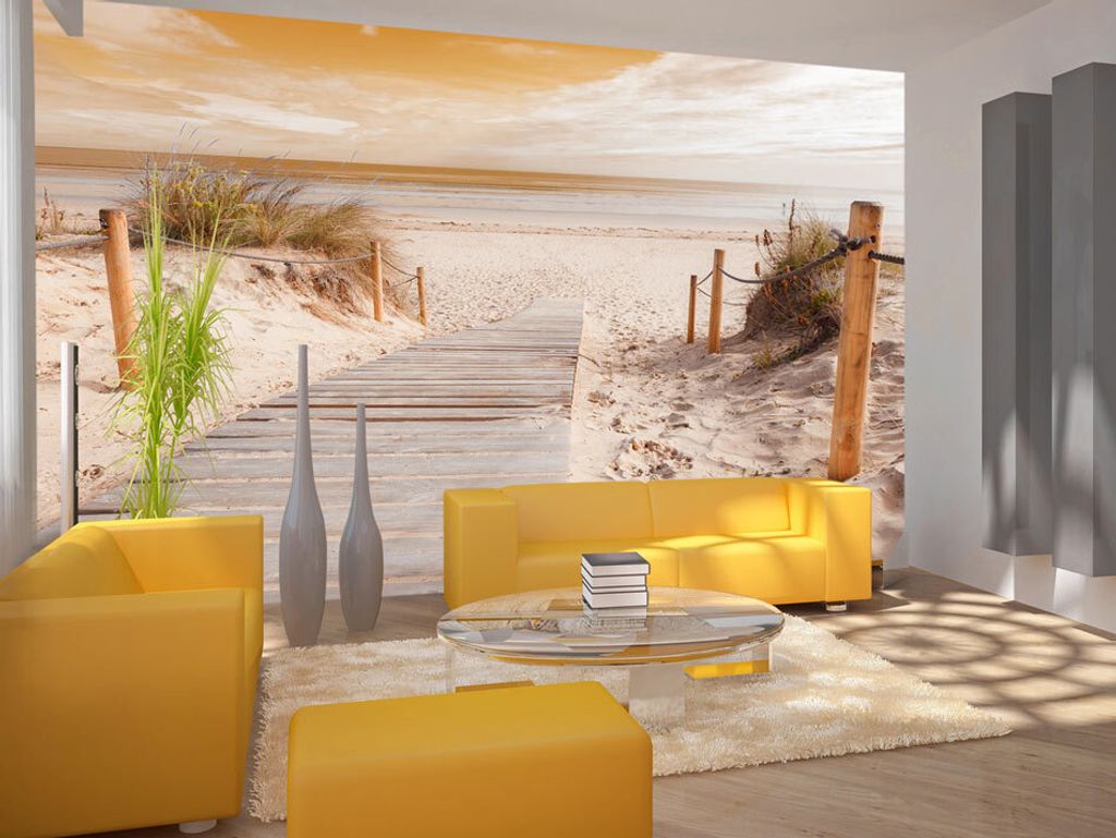 Vlies Fototapete Strand und Meer 350x256 cm Tapeten Wandtapete XXL Landschaft Natur c-B-0005-a-c