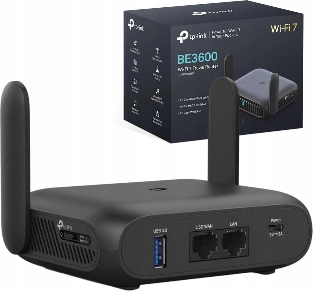 TP-Link BE3600 Wi-Fi 7, Wi-Fi 7 (802.11be), Dual-band (2.4 Zdjęcie produktu 