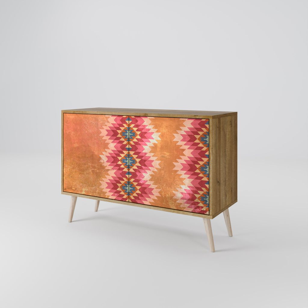 Spacerebels Kommode mit 2 Türen - Sideboard Komodenschrank - Highboard - Kleiderschrank Möbel - Wohnzimmer Schlafzimmer - 57,5×111×42 (HxBxT)