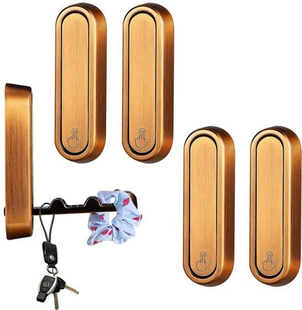 Patère murale rabattable bronze pour salon et armoire gain de place x4