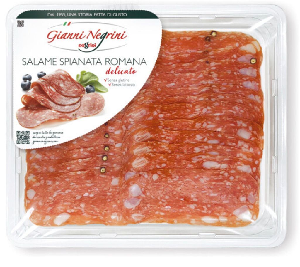 Saucisson sec Spianata Romana, tranches, 110 g, marque Image du produit 