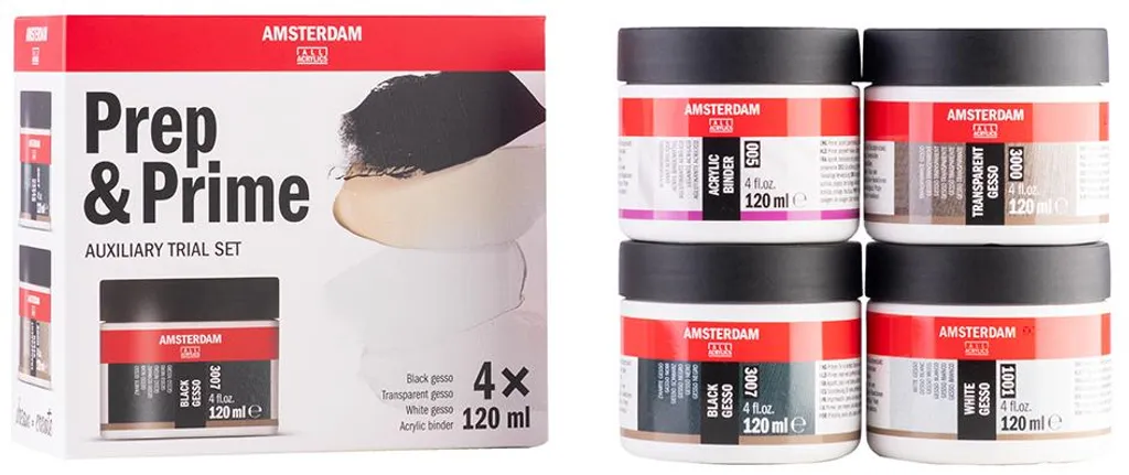 Royal Talens 24820000 Amsterdam Kit d'apprêts Mediums 4 x 120 ml
