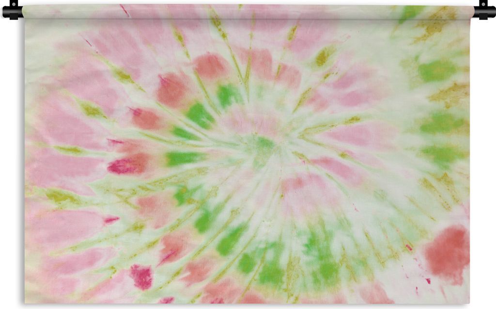 MuchoWow Wandteppich Wandbehang Krawattenfärbung - Muster - Grün 90x60 cm Tapisserie Dekoration Wandtuch - Wandskulpturen - Bildteppich