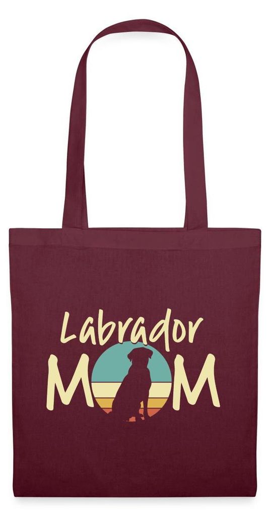 Spreadshirt Labrador Mom | Hunde Mama Stoffbeutel, One size, Burgunderrot