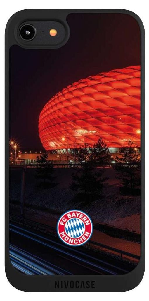 NIVOCASE Handyhülle für Apple iPhone 7 Hülle NIVOpure Case Schwarz FC Bayern München FCB Stadion