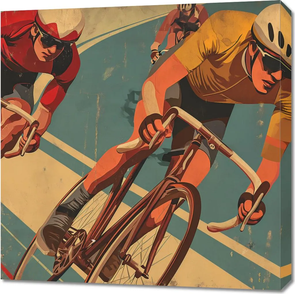 Image Aventure à vélo 70 x 70 cm - Habillez vos Murs avec Style et Éclat