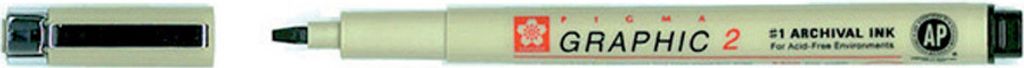 Sakura - Fineliner Pigma Graphic 2,0 mm schwarz | Außenschachtel ein 12 Stück