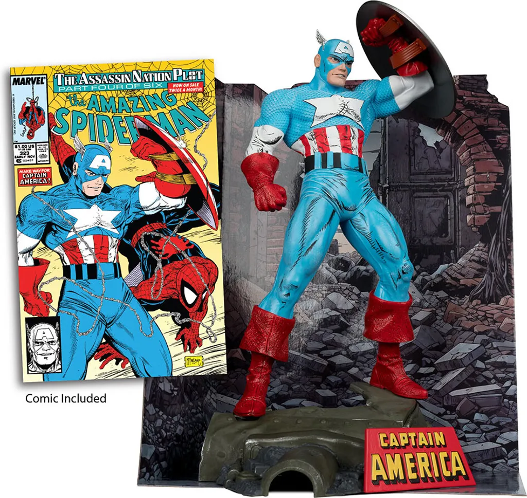 Captain America Statuette Marvel 30 cm Idéale pour Vitrine de Fan - 4