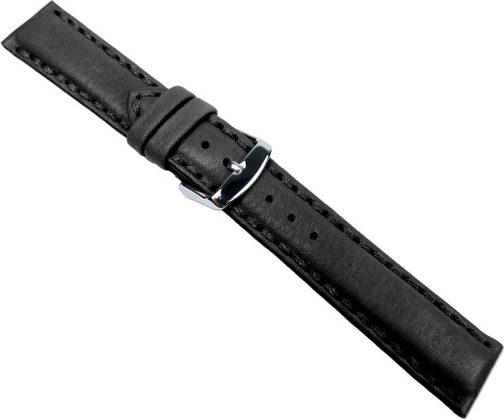 Uhrenarmband Leder Lamm-Nappa Wasserfest schwarz 20718S, Stegbreite:22mm