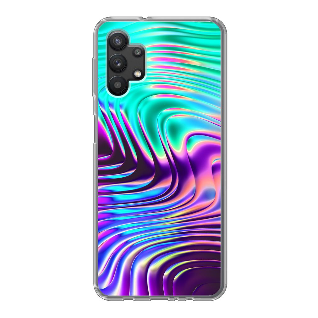 MuchoWow Handyhülle Schutzhülle Hülle für Samsung Galaxy A32 5G Kunst - Golf - Psychedelisch Silikon Softcase Handy Hülle - Softcase