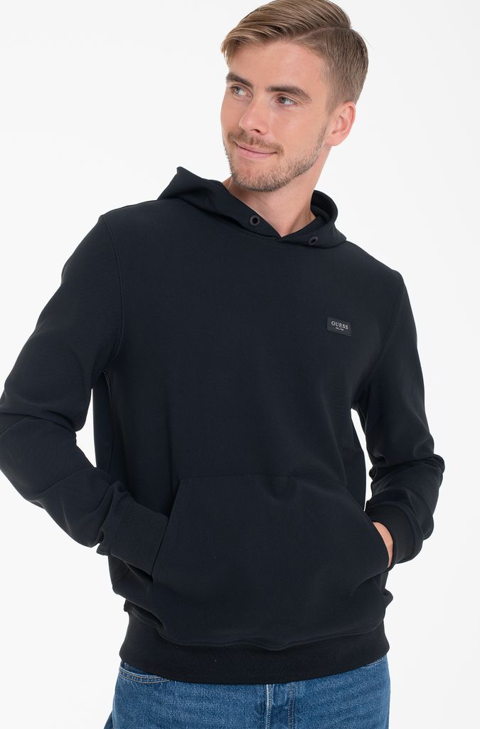 Guess Tech Stretch Kapuzenpullover Schwarz 2XL Mann Schwarz 2XL