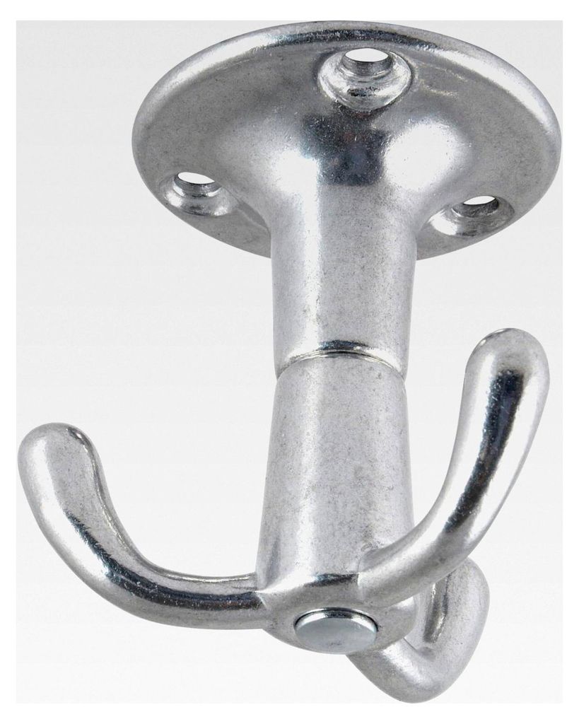 Dreifach drehbarer Kleiderhaken Pegasi, ø 51mm, Höhe 53mm - Garderobenhaken aus poliertem Aluminium