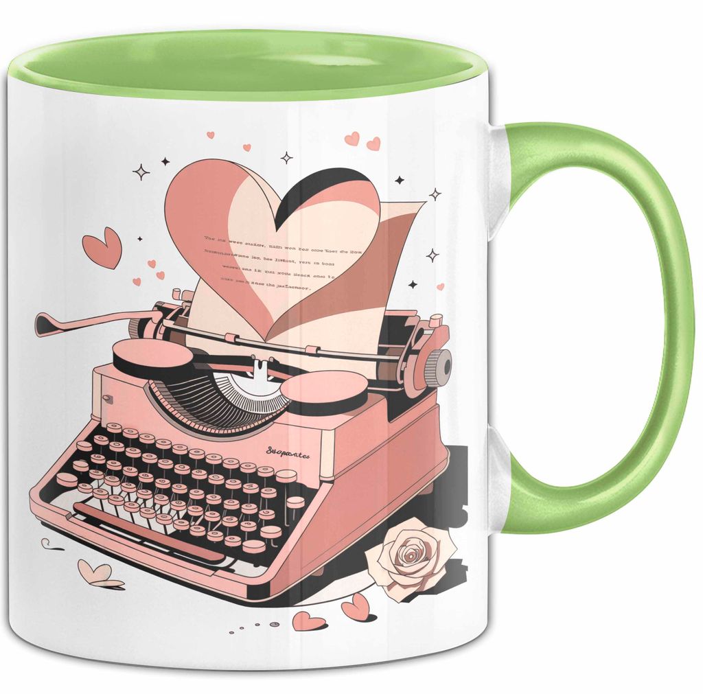 Liebesroman Autor Tasse Geschenkidee für Liebesgeschichte (Grün)
