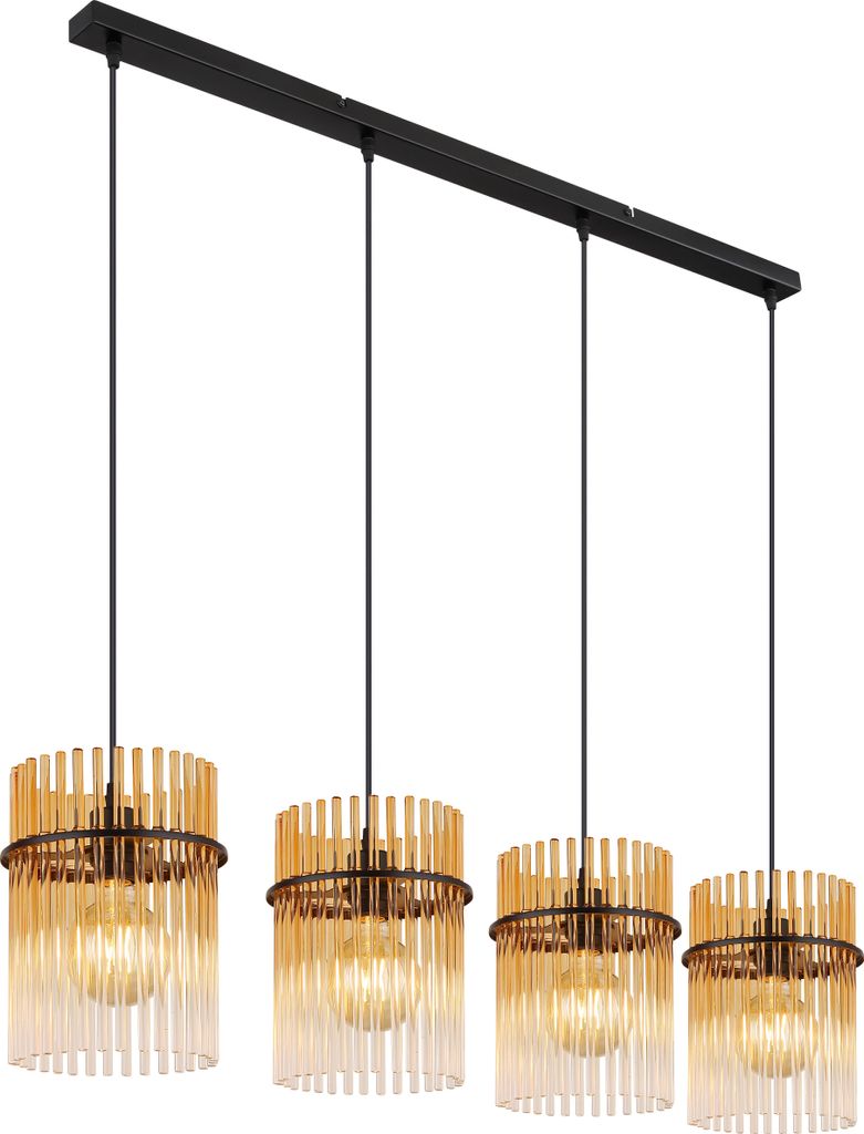 Globo Lighting|Hängeleuchte Metall schwarz matt, 4x E27