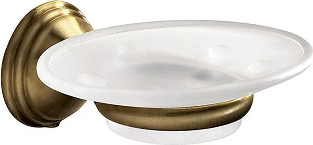 Glasschale und Edelstahl Halter in Bronzefarbe | Rosa
