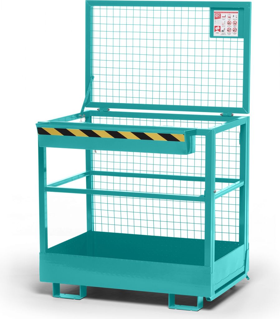 R+R Industrietechnik Arbeitskorb Typ RAK 1200x800x1910mm RAL5018 Türkisblau