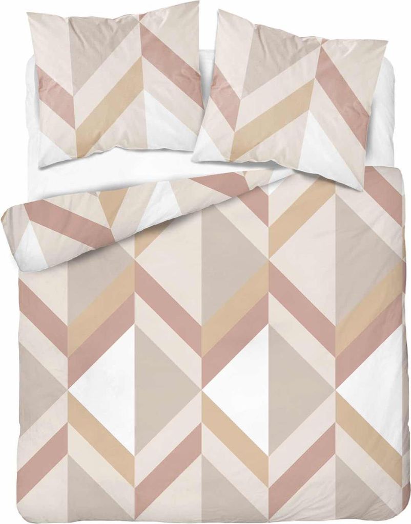 Bettwäsche, Flanellbettwäsche, warm, für den Winter 200x220 5630a Beige geometrische Muster