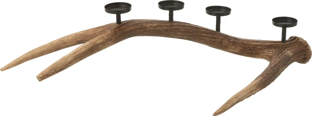 Lustre J-Line Chandelier Antlers en polyrésine marron taille S - J-Line