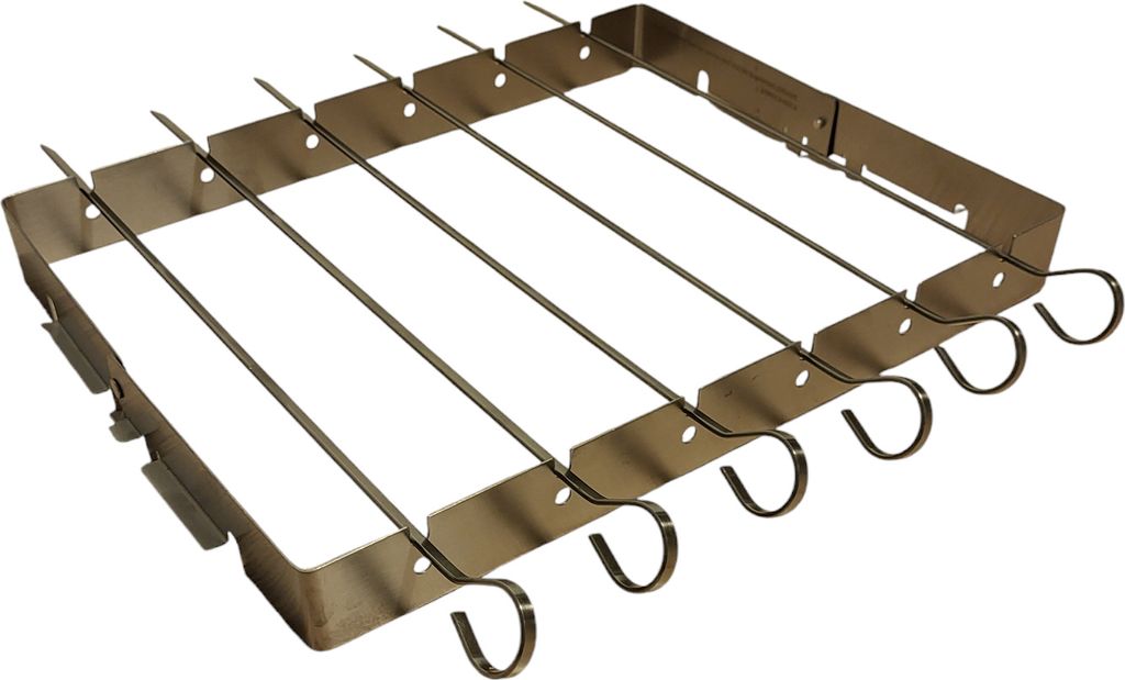 BBQ Spießhalter mit 6 Spießen, Edelstahl