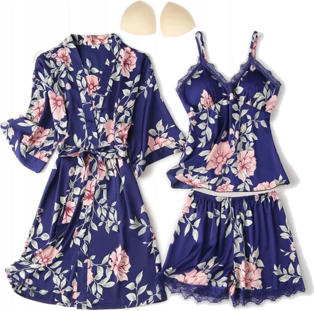 Set da notte - Pigiama - per donna - Set 3 in 1 - Raso - Immagine del prodotto 