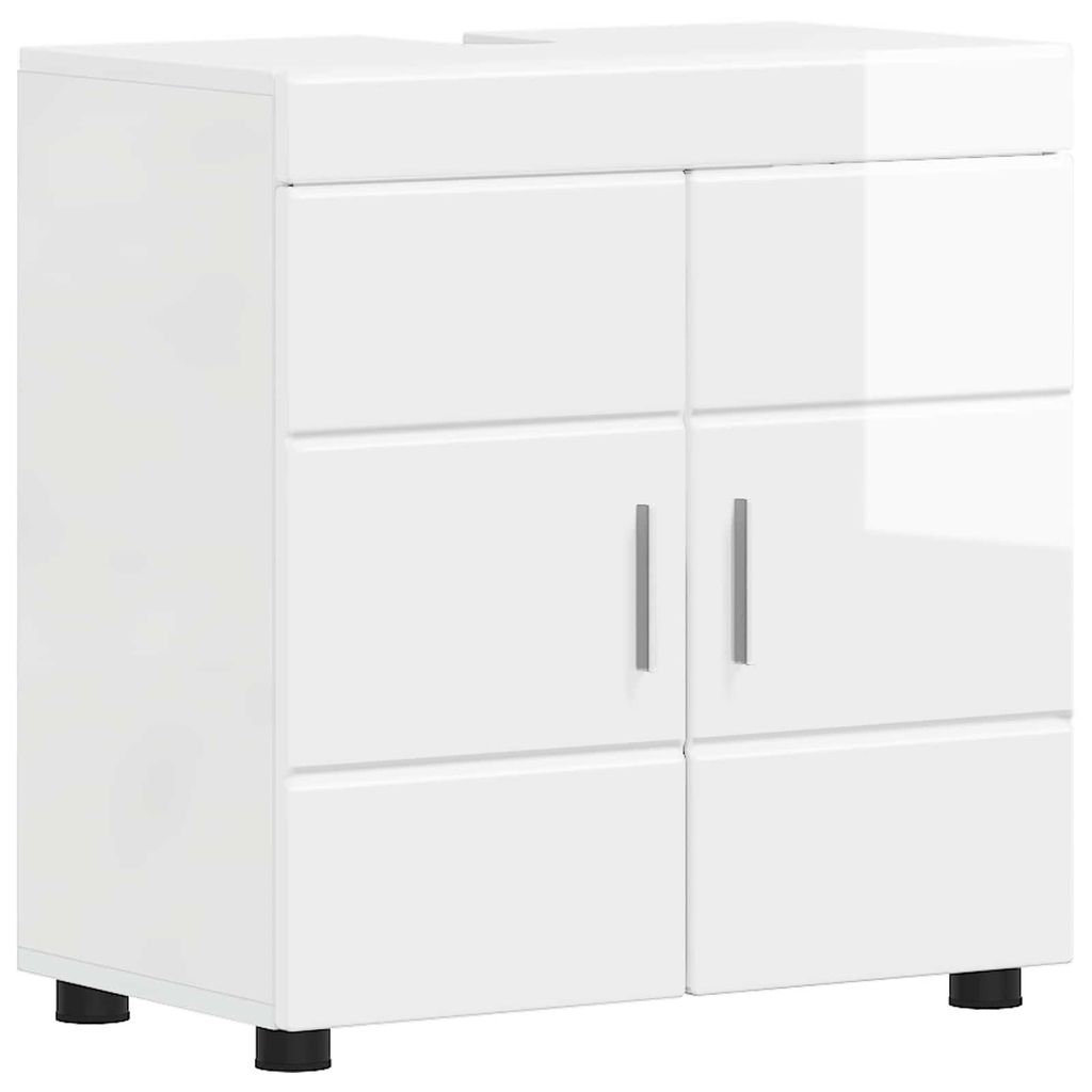 vidaXL Set di mobili da bagno TULUM bianco lucido 60 x 34 x Immagine del prodotto 
