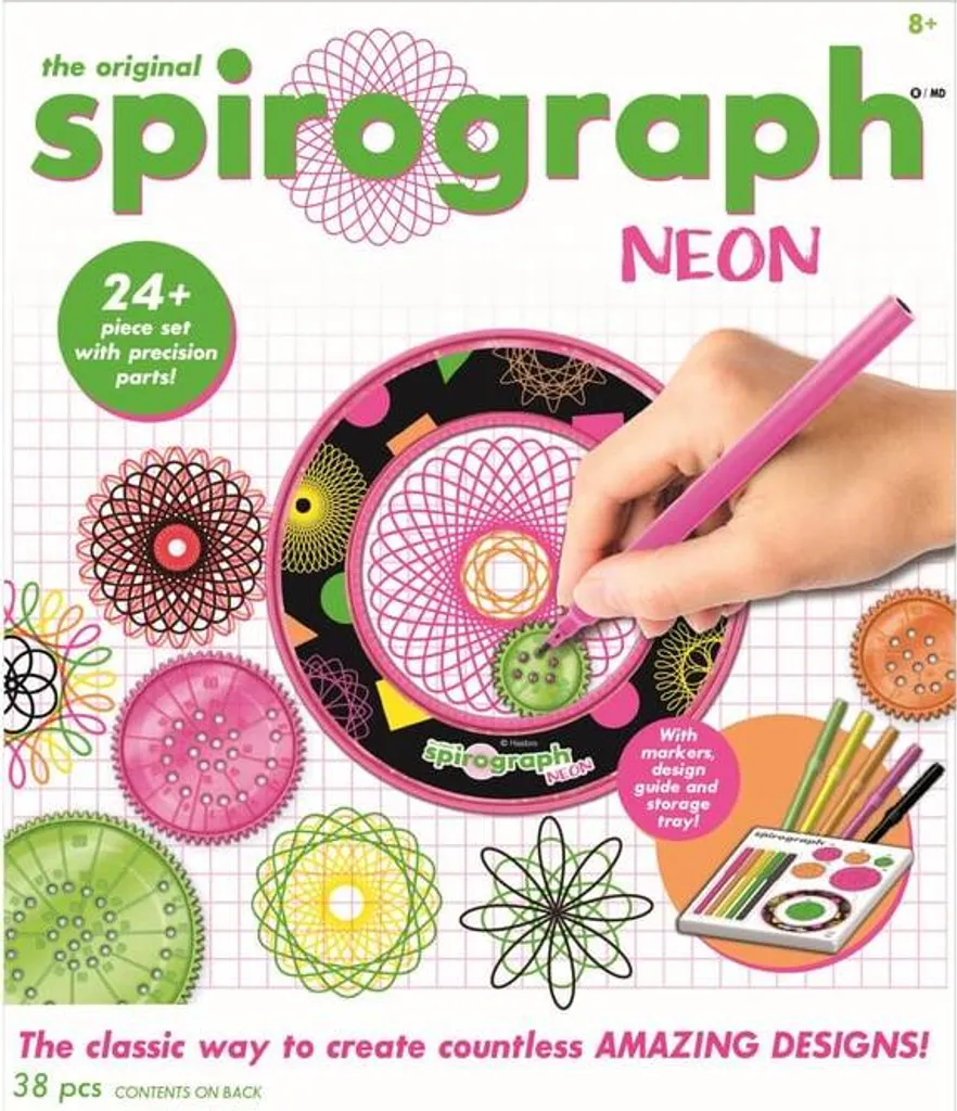 Spirographe Néon 24 Pièces - Dessinez des Mandalas Parfaits sans Effort