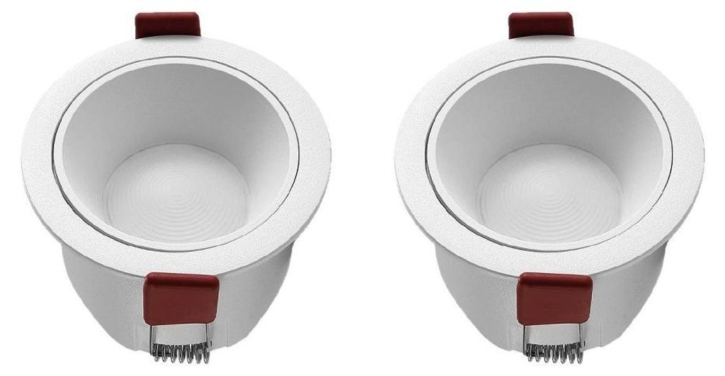 INF 2er-Pack 7W LED Einbaustrahler, 75mm Ausschnitt, 4000K, Blendschutz