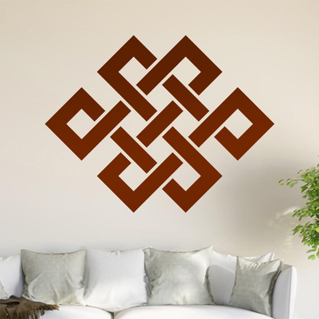 Buddhistischer Endlosknoten Wandtattoo in 6 Größen - Wandaufkleber Wall Sticker - Dekoration, Küche, Wohnzimmer, Schlafzimmer, Badezimmer