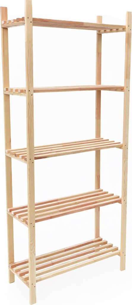 ROJAPLAST Holzregal 170 × 75 × 30 cm, 5 Fachböden