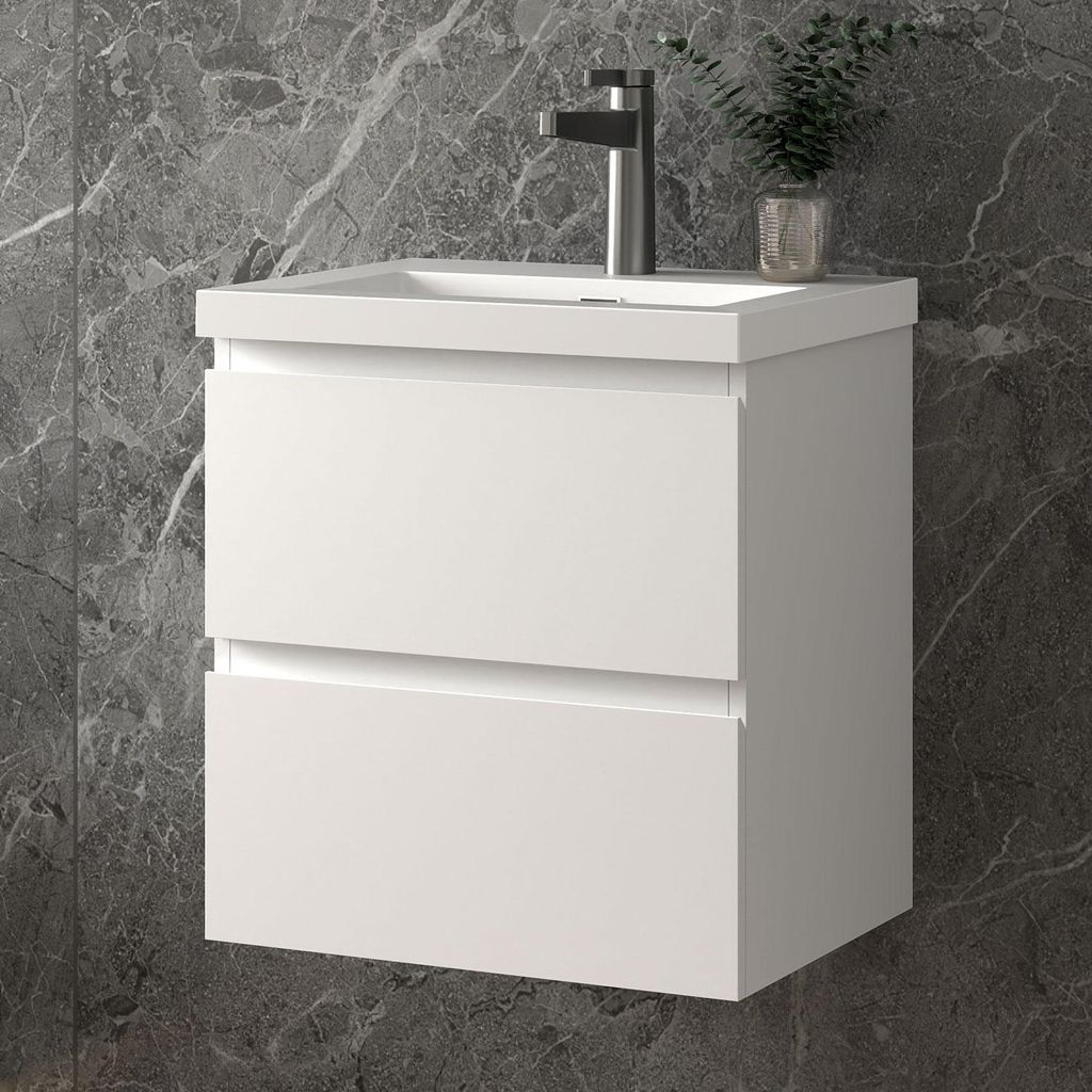 50 cm Badmöbel-Set Unterschrank mit Rechteckiges Produktbild 