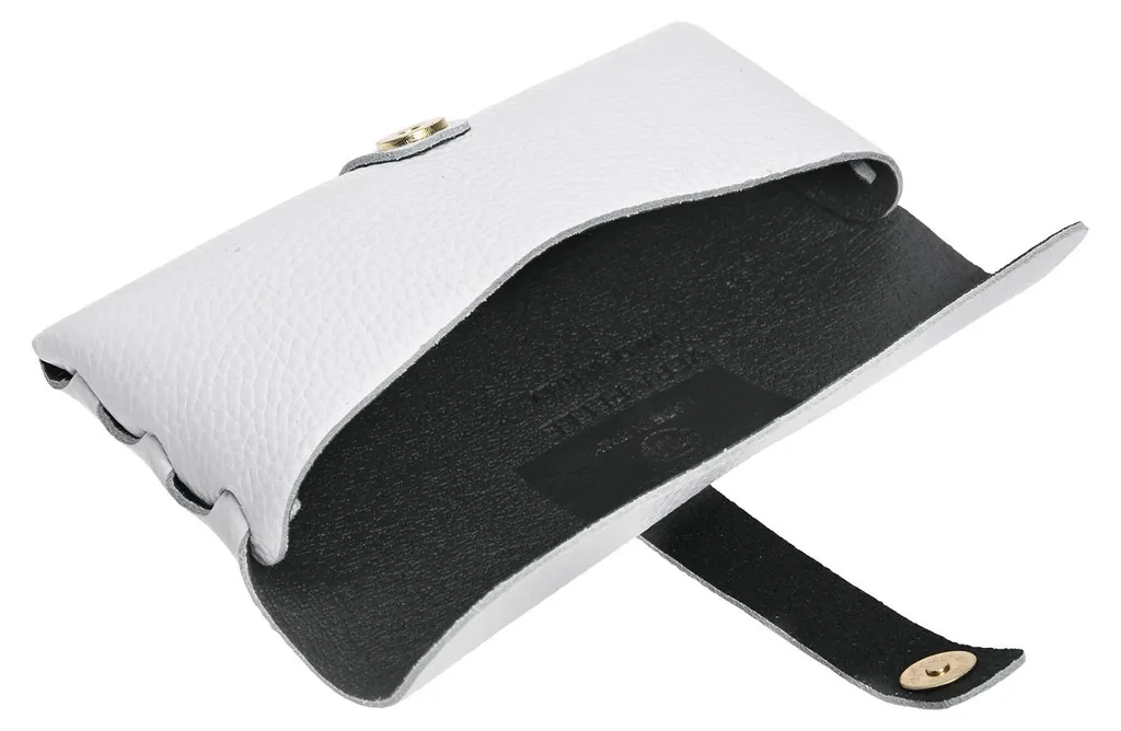Boîtier lunettes Roberta M SS26 RM 1013 BIANCO en cuir blanc haute finition