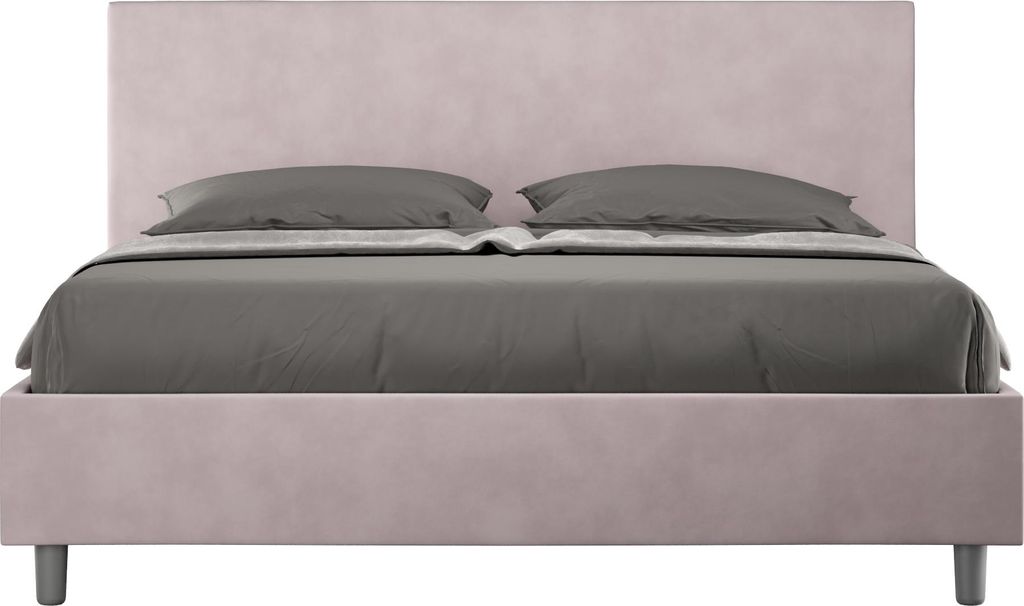 ITYHOME - Gepolstertes Bett mit Bettkasten 160x200 mit Mikrofaserbezug Fliederfarbe Adele