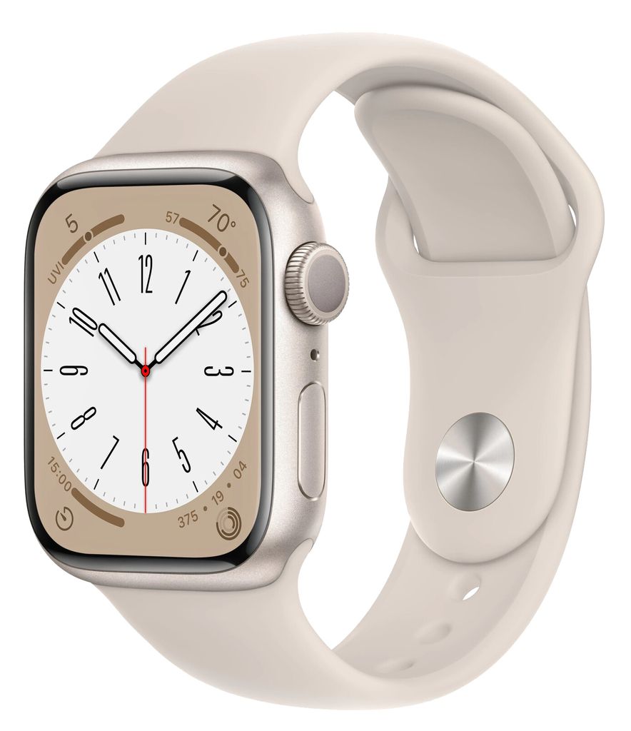 Apple Watch Series 8 GPS 41mm Aluminium Weiß (Starlight) Produktbild 