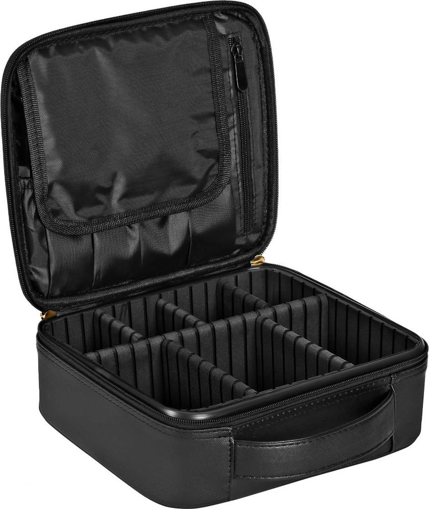 Kosmetiktasche mit Fächern, schwarz